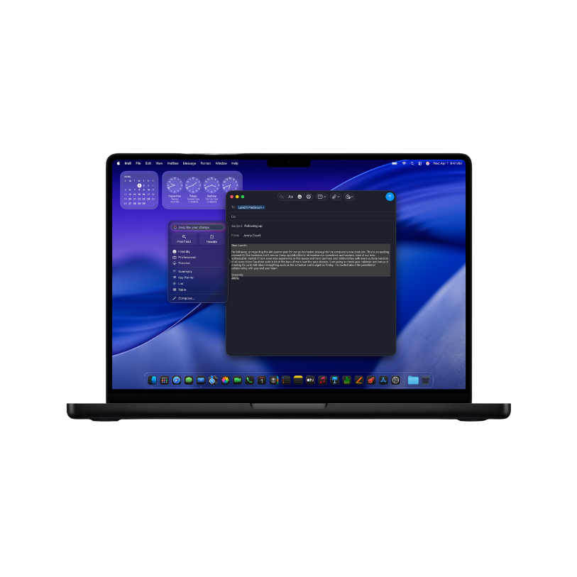 MacBook con ambiente di lavoro digitale